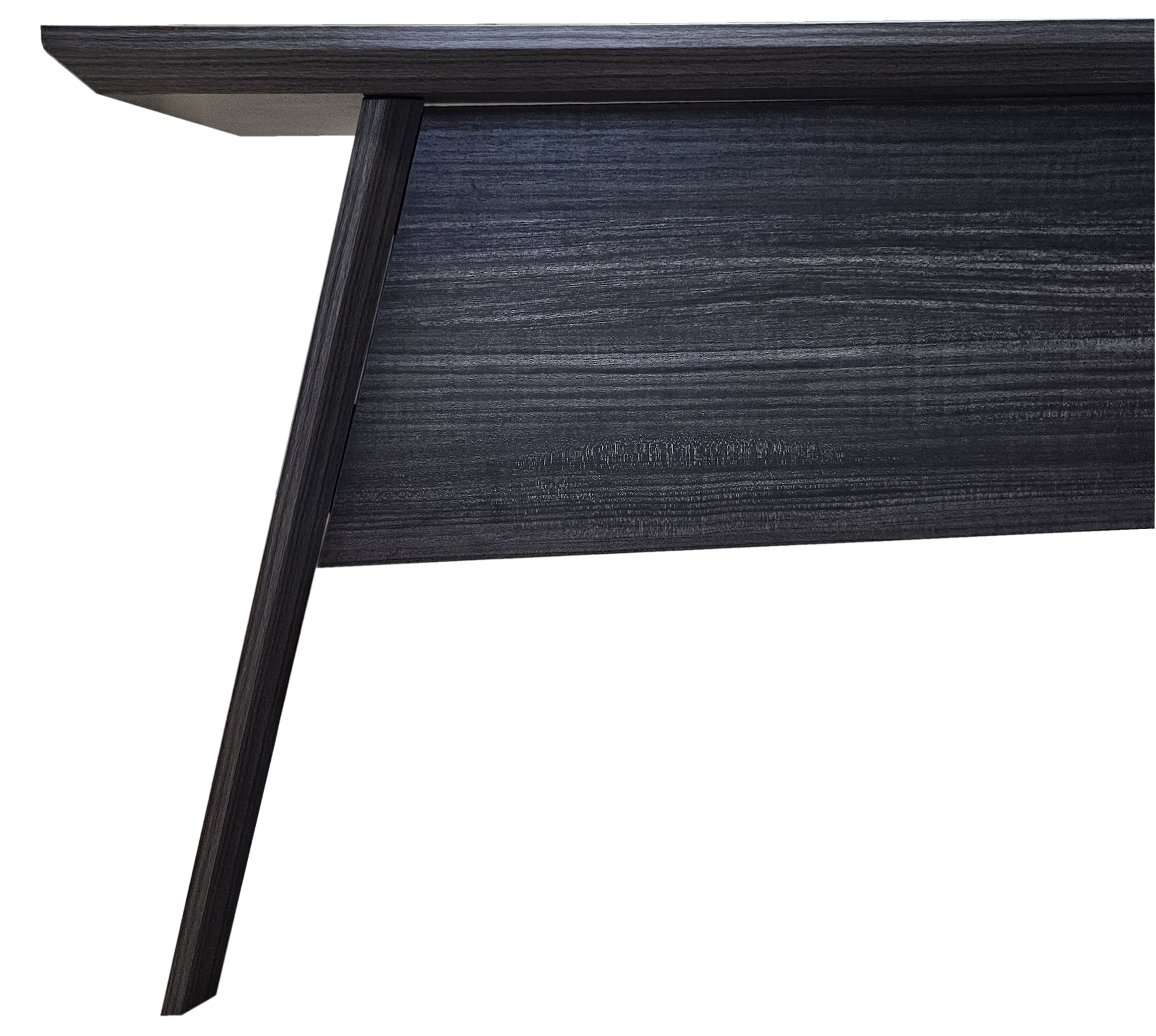 Modern Grey Oak Veneer Executive Office Desk with Built in Pedestal and Inclined Leg - 1800mm - DG19-S-D18